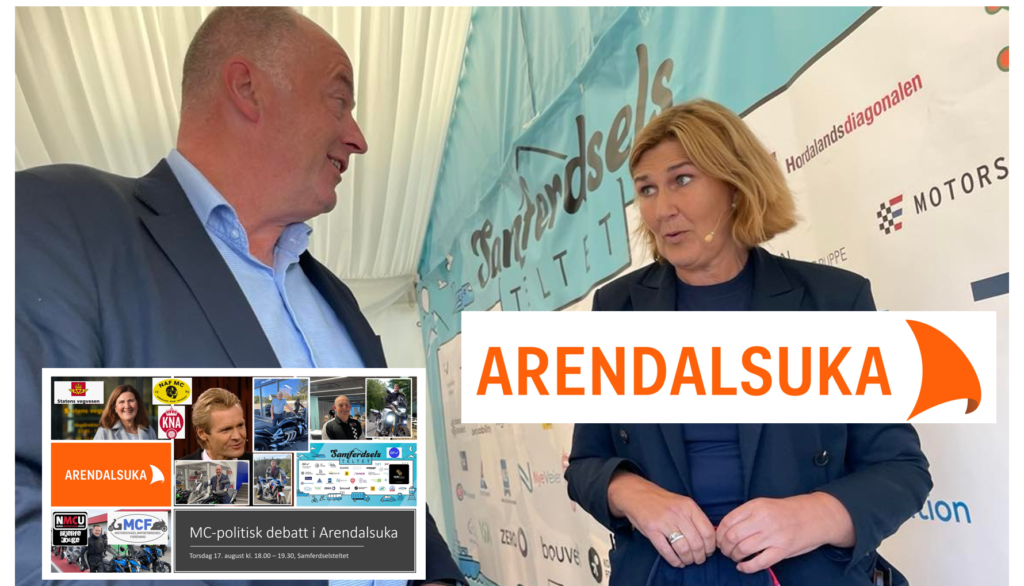 MC i fokus i Arendalsuka: Velkommen til motorsykkelpolitisk debatt torsdag 17. august kl. 18.30-19.30